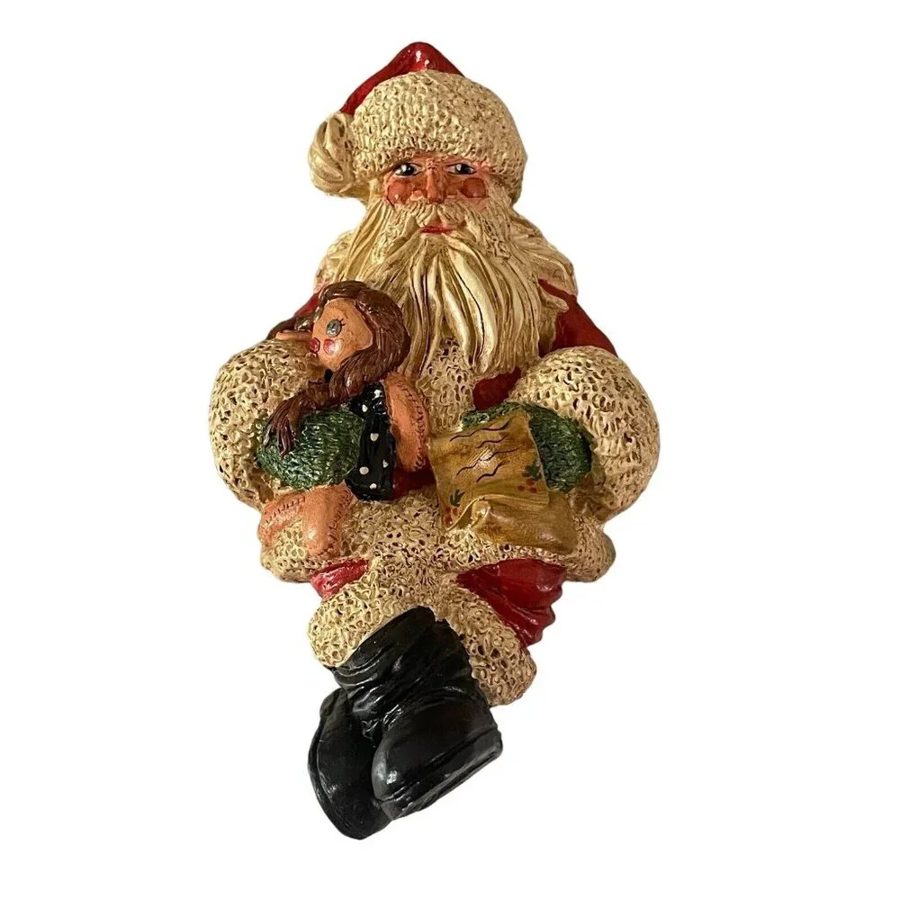 Vtg Santa Claus‎ Christmas Shelf Sitter 1980s Signed Rita Darby “American Santa”